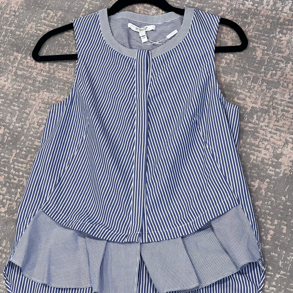 Derek Lam striped sleeveless button down top 2 10 Crosby